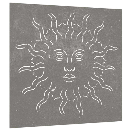 Vidaxl Wall Decoration Garden Sun Design 55x55 cm Corten Steel