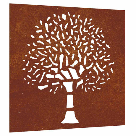 Vidaxl Wall Decoration Garden Tree Design 55x55 cm Corten Steel