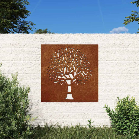 Vidaxl Wall Decoration Garden Tree Design 55x55 cm Corten Steel