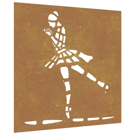 Vidaxl Wall Decoration Garden Ballet Dancer Design 55x55 cm Corten Steel