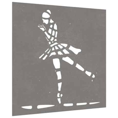 Vidaxl Wall Decoration Garden Ballet Dancer Design 55x55 cm Corten Steel