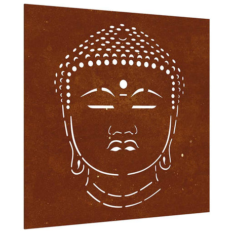 Vidaxxl vægdekoration haven Buddha hoved design 55x55 cm corten stål