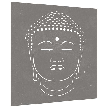 Vidaxxl vægdekoration haven Buddha hoved design 55x55 cm corten stål