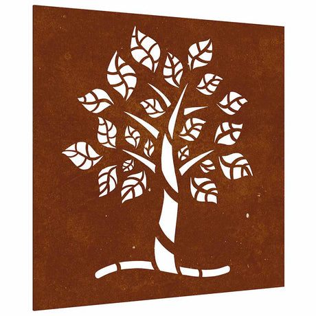 Vidaxl Wall Decoration Garden Tree Design 55x55 cm Corten Steel