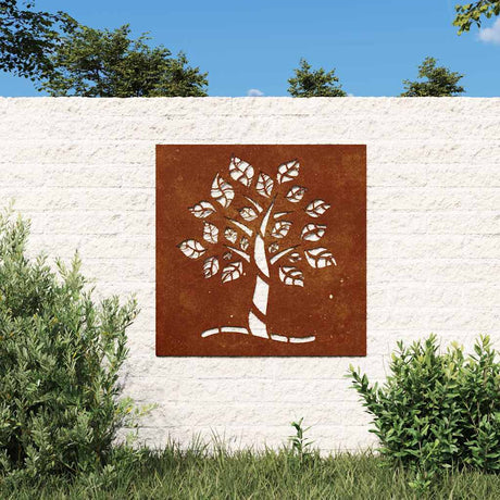 Vidaxl Wall Decoration Garden Tree Design 55x55 cm Corten Steel