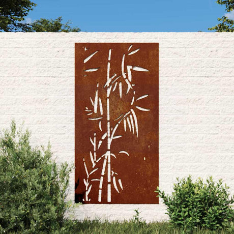 Vidaxxl vægdekoration havebambus design 105x55 cm corten stål