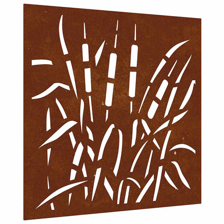 Vidaxl Wall Decoration Garden Grass Design 55x55 cm Corten Steel