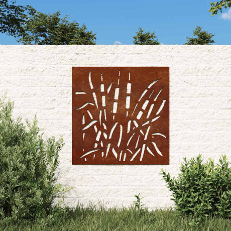 Vidaxl Wall Decoration Garden Grass Design 55x55 cm Corten Steel