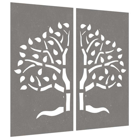 VidaXL vægdekoration have 2 stk trædesign 105x55 cm corten stål