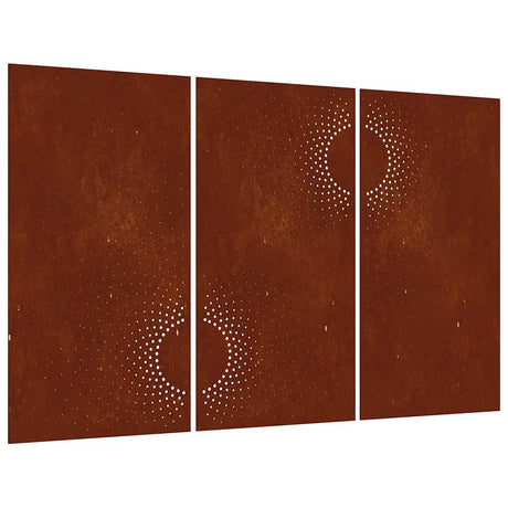 VidaXL vægdekoration have 3 stk soldesign 105x55 cm corten stål