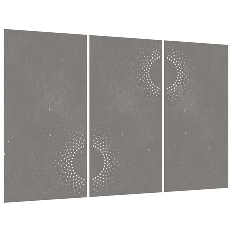 VidaXL vægdekoration have 3 stk soldesign 105x55 cm corten stål
