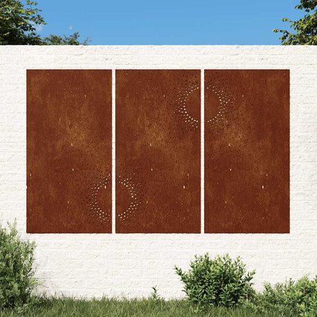 VidaXL vægdekoration have 3 stk soldesign 105x55 cm corten stål