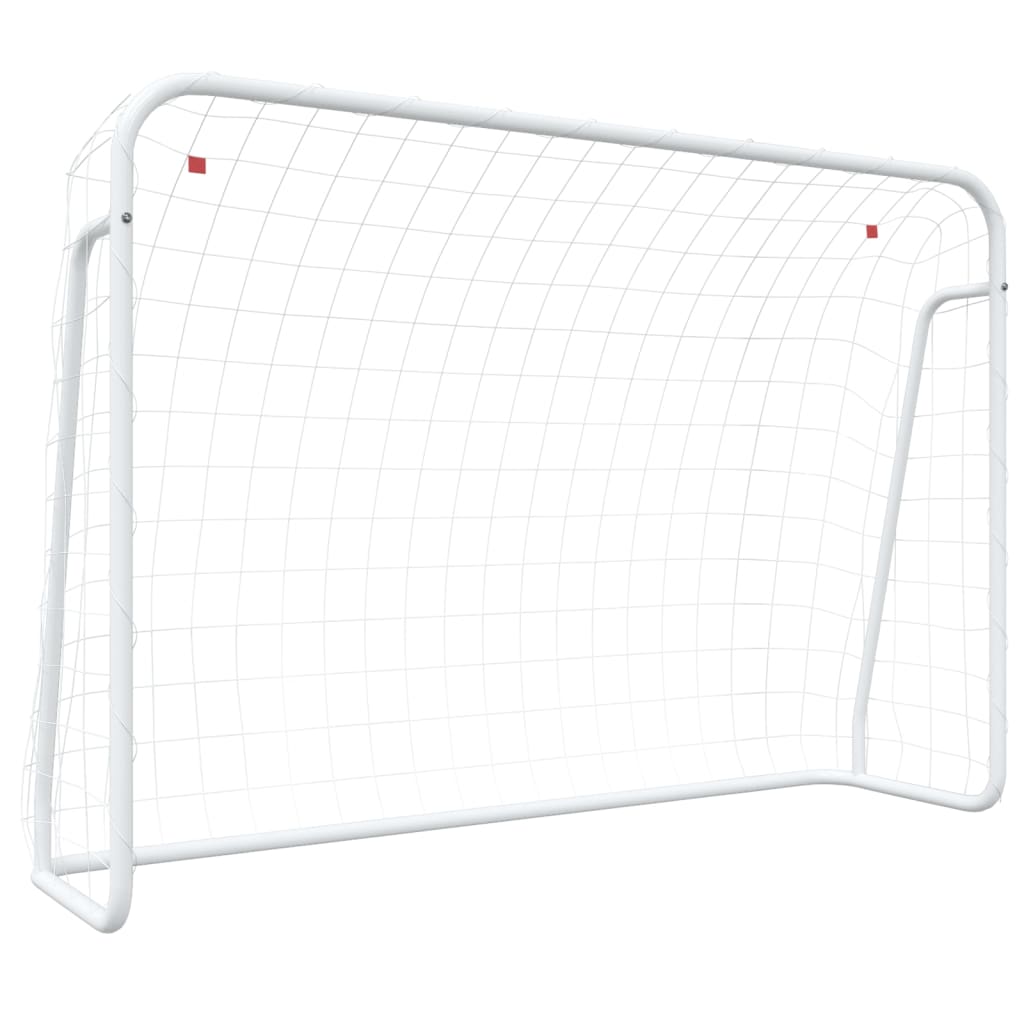 Vidaxx fodboldmål med NET 214X75X152 cm stål og polyester hvid