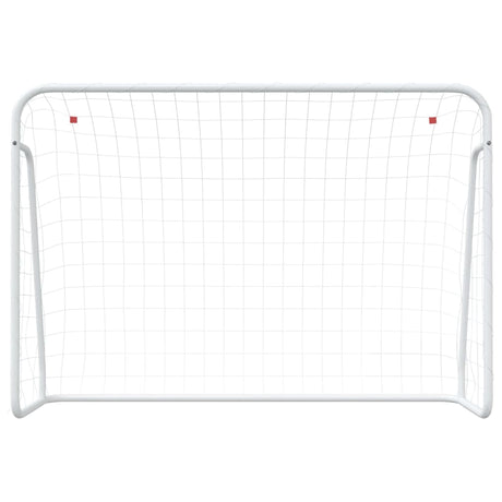 Vidaxx fodboldmål med NET 214X75X152 cm stål og polyester hvid