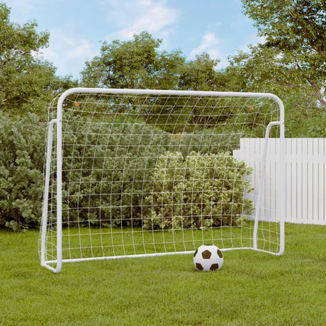Vidaxx fodboldmål med NET 214X75X152 cm stål og polyester hvid