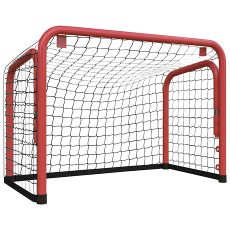 Vidaxx hockeymål med net 68x32x47 cm stål og polyester rød og sort