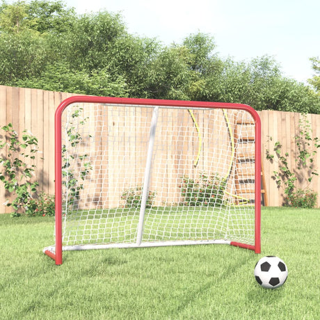 Vidaxx hockeymål med net 153x60x118 cm stål og polyester rød og hvid