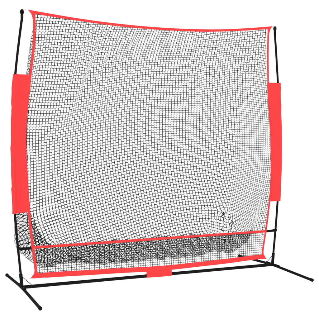 Vidaxl Baseball Net Portable 215x107x216 cm polyester sort og rød