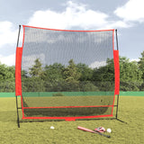 Vidaxl Baseball Net Portable 215x107x216 cm polyester sort og rød