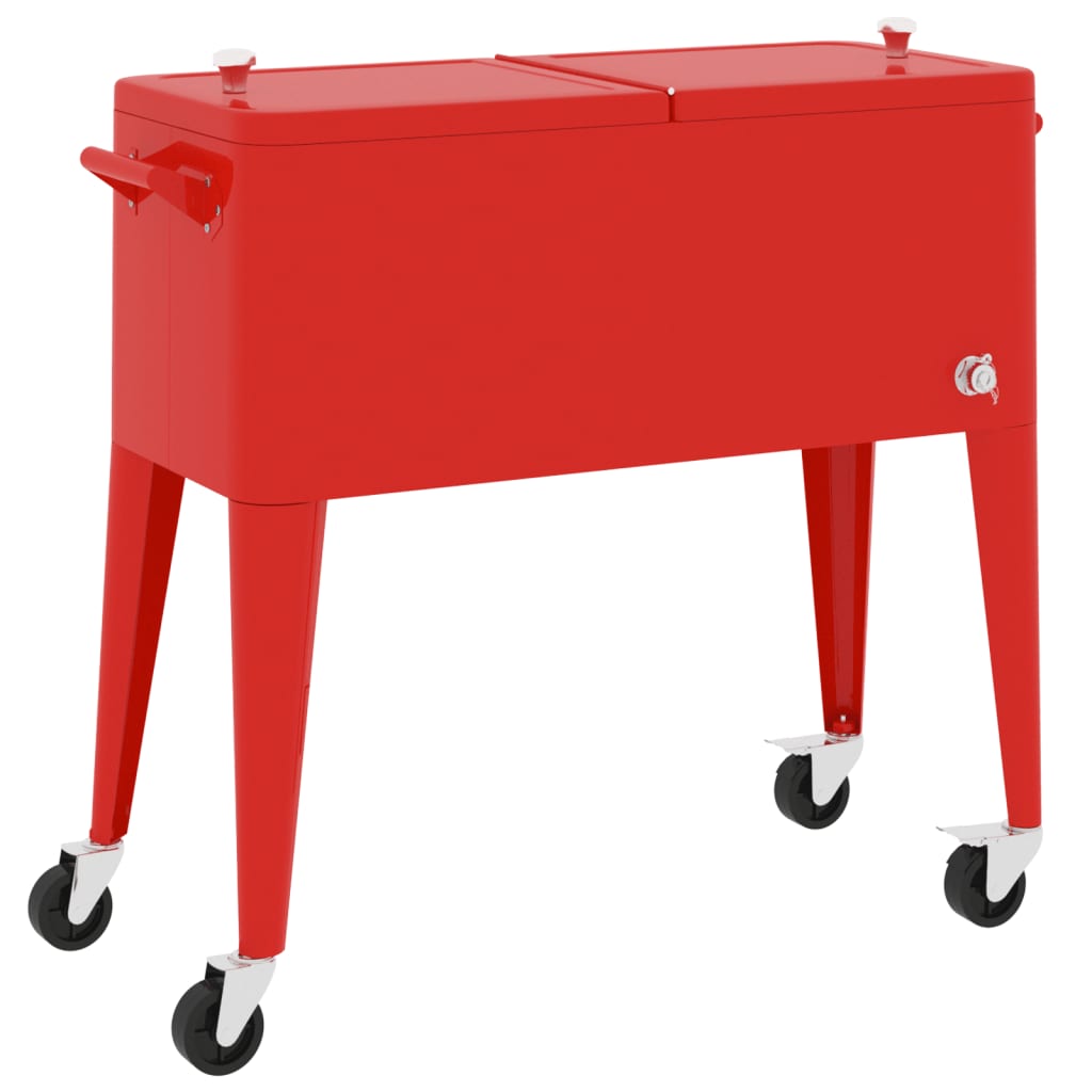 Vidaxx Cool Box on Wheels 92x43x89 cm rød