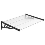 VIDAXX Dørbaldakin 122x90 cm polycarbonat sort og gennemsigtig