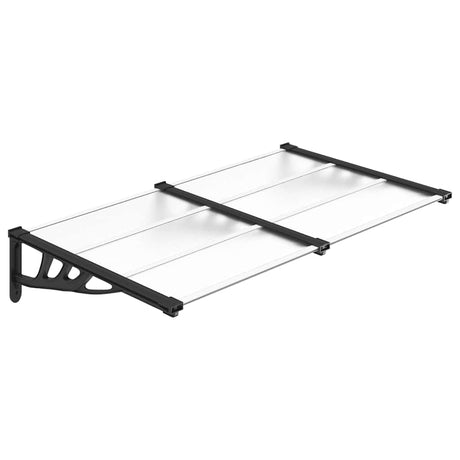 Vidaxx Dørbaldakin 152,5x90 cm polycarbonat sort og gennemsigtig