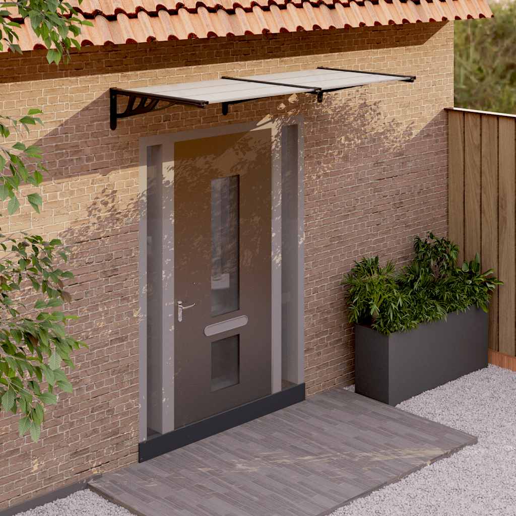 Vidaxx Door Canopy 199x90 cm polycarbonat sort og gennemsigtig