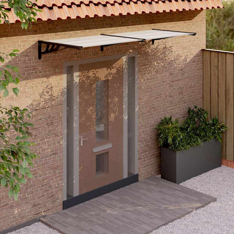 VIDAXX Dørbaldakin 239x90 cm polycarbonat sort og gennemsigtig