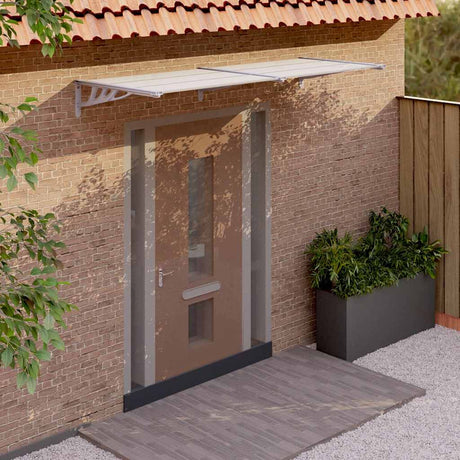 VIDAXX Dørbaldakin 239x90 cm polycarbonatgrå og gennemsigtig