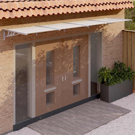 VIDAXX Dørbaldakin 396x90 cm polycarbonatgrå og gennemsigtig