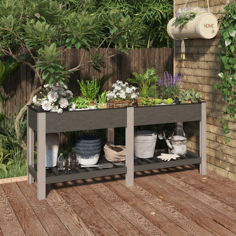 Vidaxx planter hævet med hylde 175x50x75 cm HKC grå