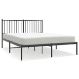 Vidaxl bedframe met hoofdbord metaal zwart 140x200 cm