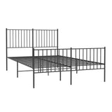 Vidaxl bedframe met hoofd- en voeteneinde metaal zwart 135x190 cm