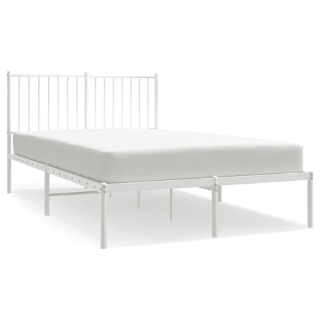 Vidaxl bedframe met hoofdbord metaal wit 120x190 cm