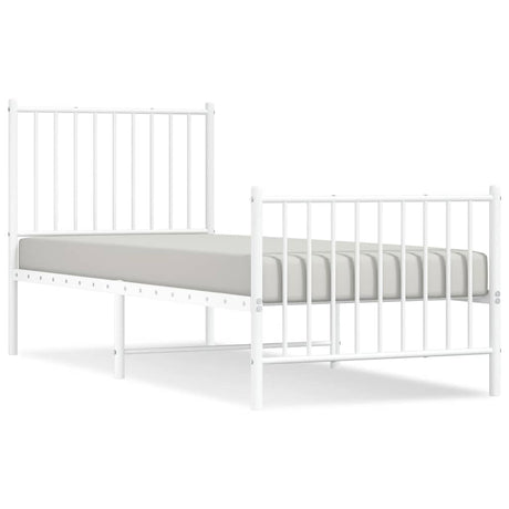 Vidaxl bedframe met hoofd- en voeteneinde metaal wit 80x200 cm