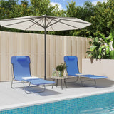 Vidaxl ligbedden 2 st inklapbaar textileen en staal blauw