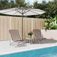 Vidaxl strandstoelen 2 st textileen en gepoedercoat staal bruin