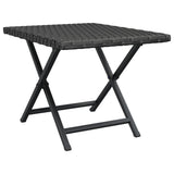 Vidaxl tafel inklapbaar 45x35x32 cm poly rattan zwart