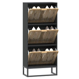 Vidaxx Shoe Cabinet 52x25x120 cm færdig træ sort