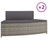 Vidaxl Spa -bænke med puder 2 stk Poly Rattan Gray