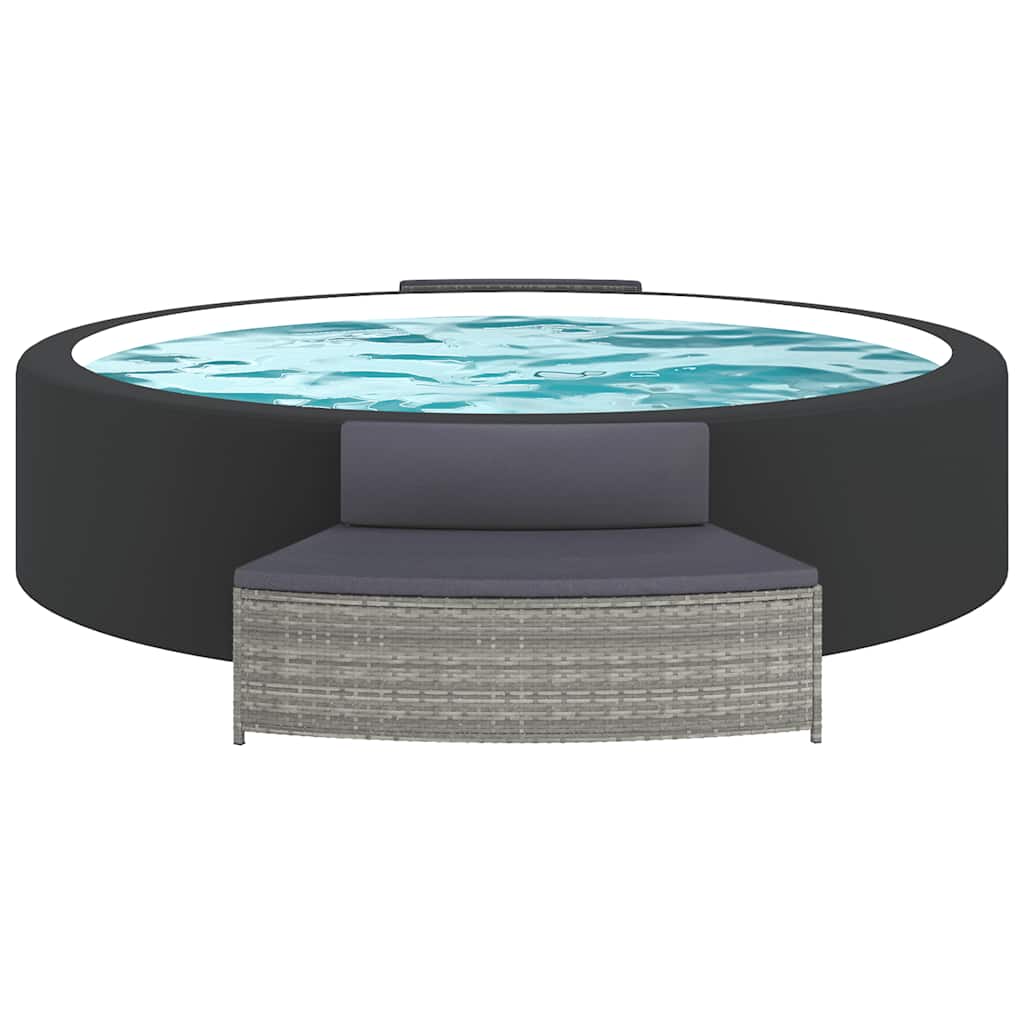 Vidaxl Spa -bænke med puder 2 stk Poly Rattan Gray