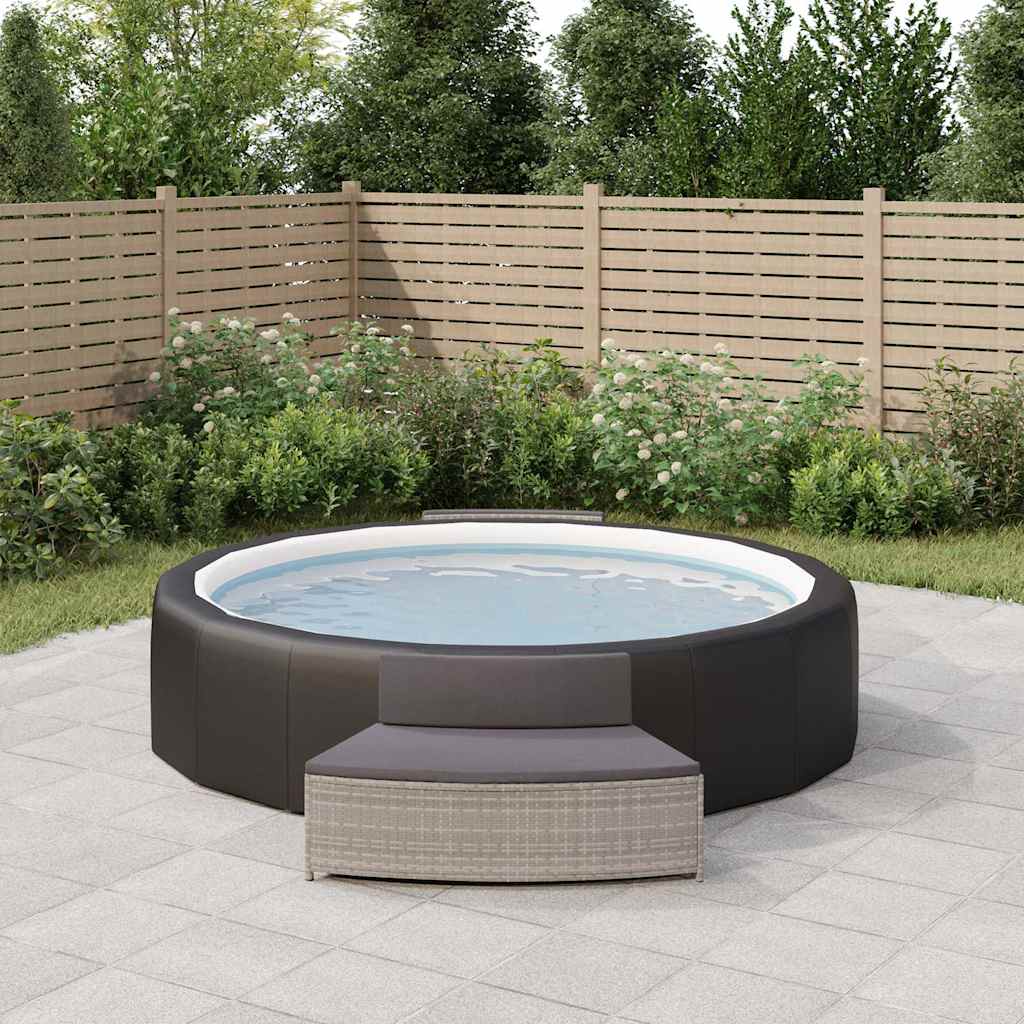 Vidaxl Spa -bænke med puder 2 stk Poly Rattan Gray
