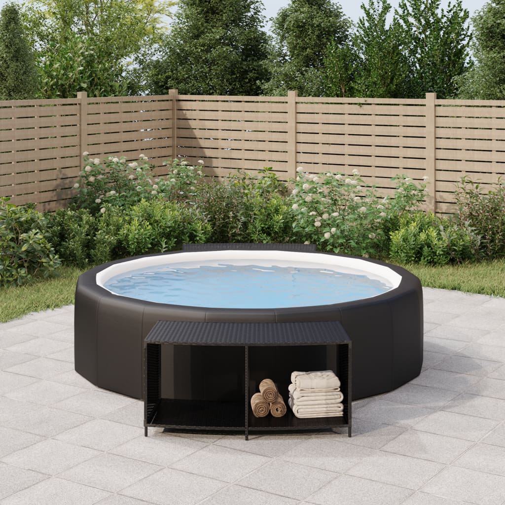 Vidaxl opbevaringshylder 2 stk Poly Rattan Black