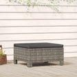 Vidaxl tuinvoetenbank met kussen grijs poly rattan