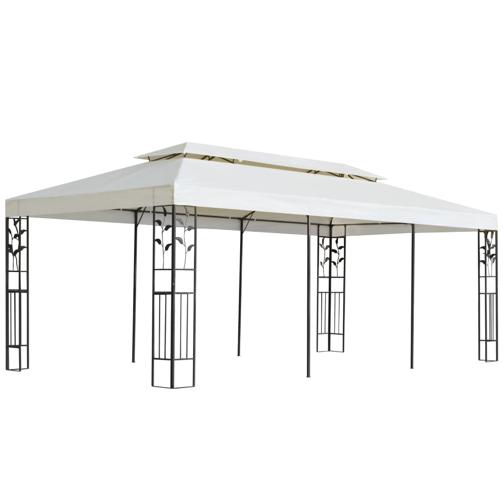 Vidaxl Gazebo med dobbelt tag 6x3 m hvid