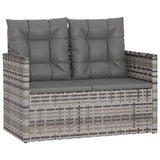 Vidaxl tuinbank met kussens 105 cm poly rattan grijs