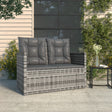 Vidaxl tuinbank met kussens 105 cm poly rattan grijs