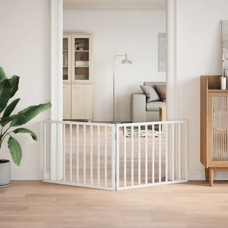 Vidaxx foldbar hundelåge 2 paneler hvid 160 cm poppeltræ