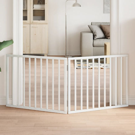 Vidaxx foldbar hundelåge 2 paneler hvid 160 cm poppeltræ