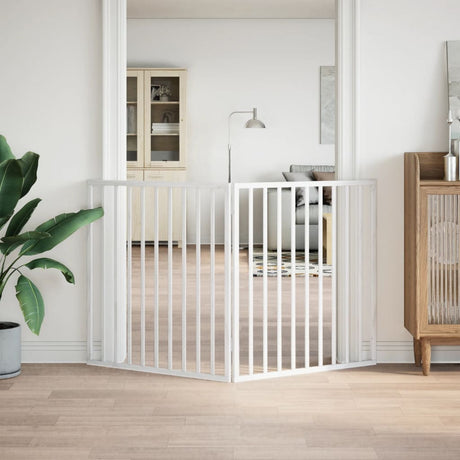 Vidaxx foldbar hundelåge 2 paneler hvid 160 cm poppeltræ